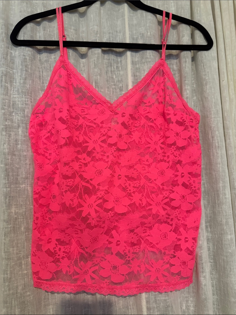 Victoria Secret  Women’s Pink Lace Camisole Tank Top small